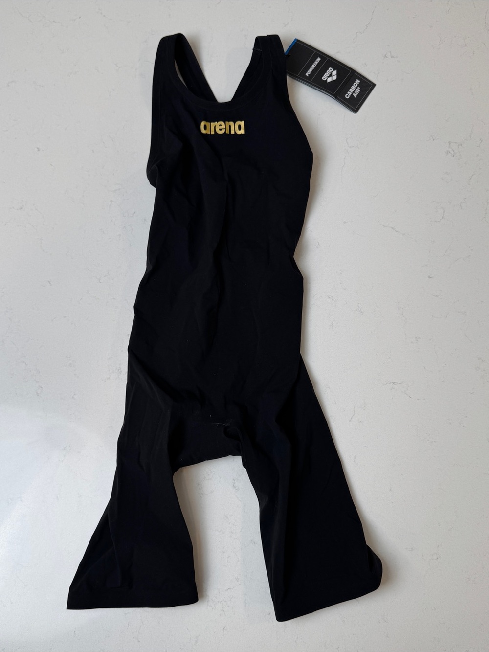Arena Women's Black One-Piece Performance Swimsuit with Gold Logo
